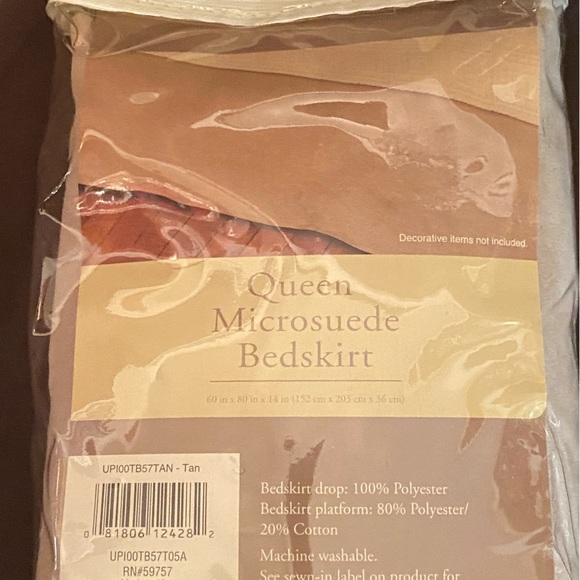 Home Trends Tan Queen Microsuede Bedskirt - Picture 2 of 3